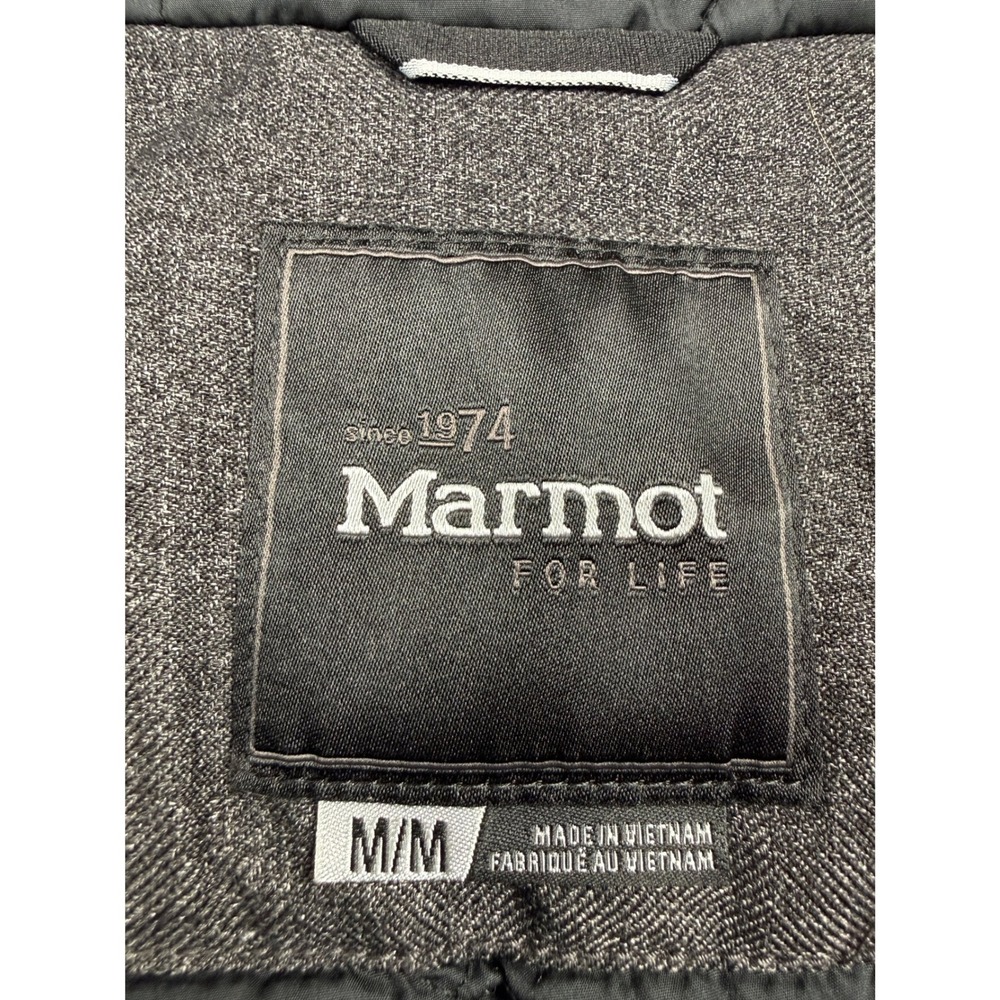 Marmot Chelsea Down Coat Gray Heathered Faux Fur Hood Waterproof Parka Womens M - Picture 4 of 16